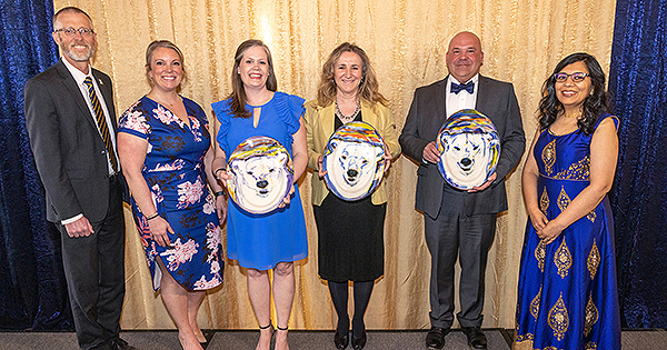 Alumni Awards and Usibelli Awards winners at the annual 51 Blue and Gold Celebration